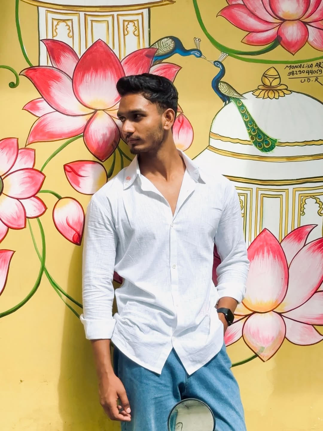 White Hand-Embroidered Cotton Shirt – Minimal Elegance by Ahsaas Udaipur