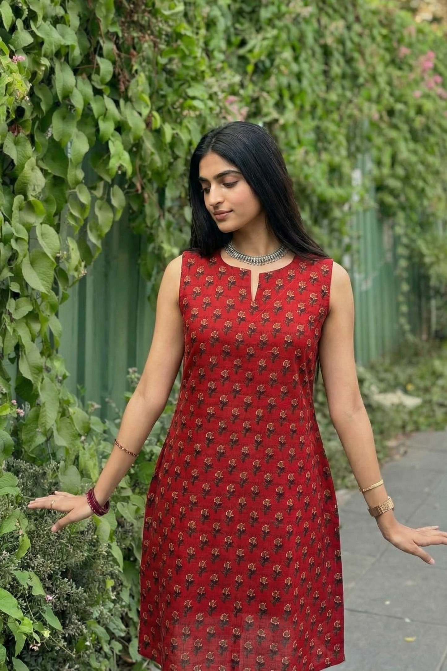 Crimson Bloom Elegance Dress