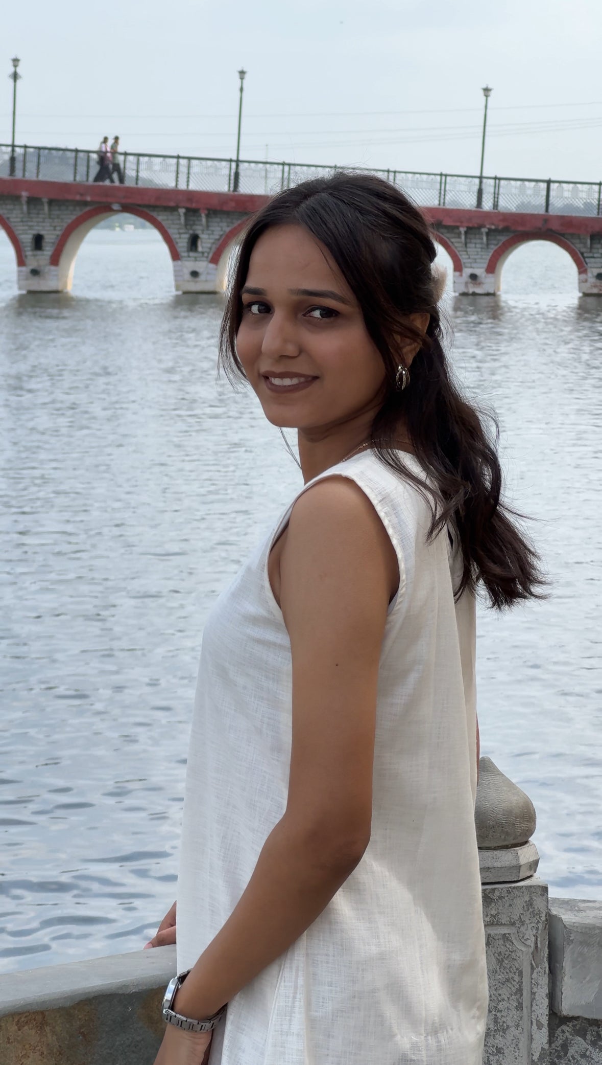 White Cotton Sleeveless Kurti/Dress with Hand-Embroidered Dragonfly Motifs – Ahsaas Udaipur