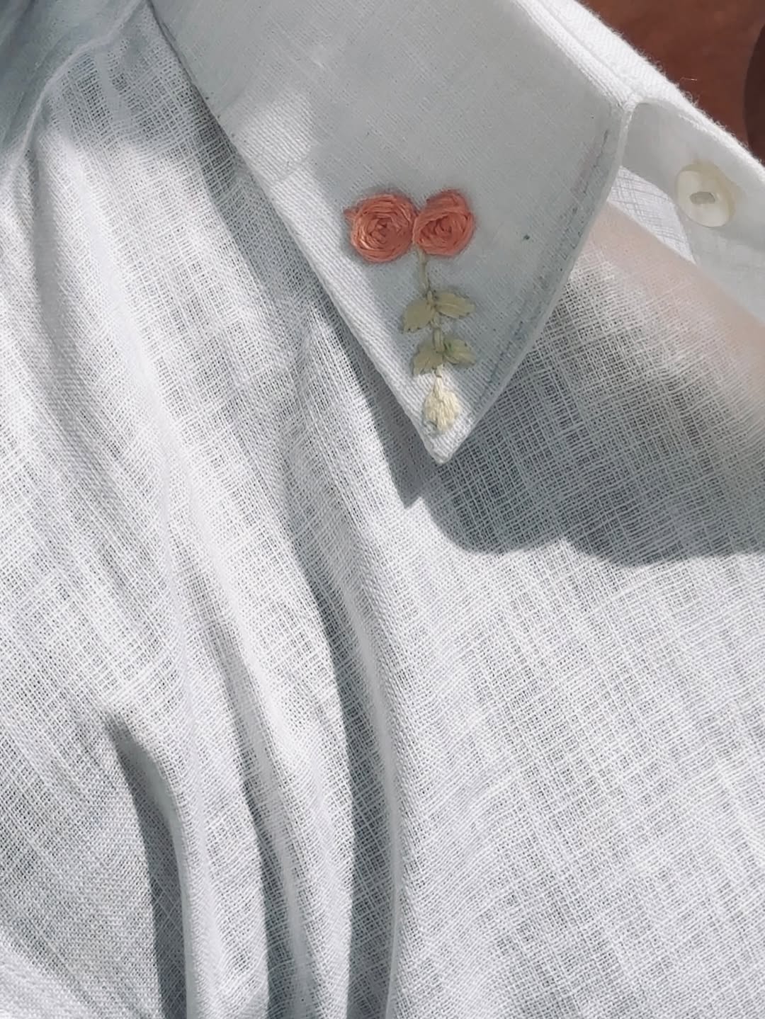 White Hand-Embroidered Cotton Shirt – Minimal Elegance by Ahsaas Udaipur