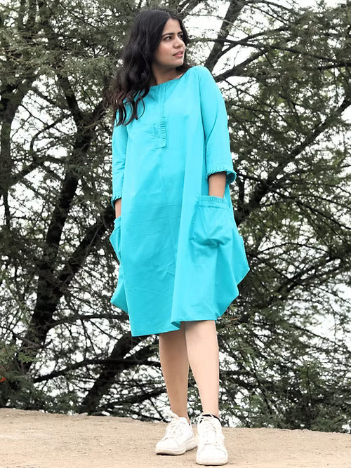Short Cowl Dress, Handmade with Premium Cotton Material