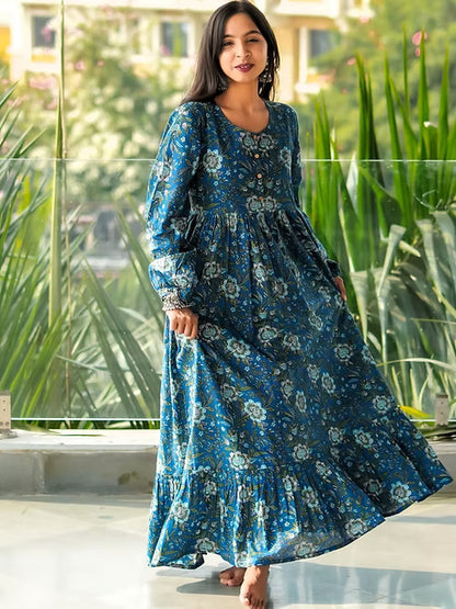 Elegant 2Tear Maxi Dress, Handmade with Premium Cotton