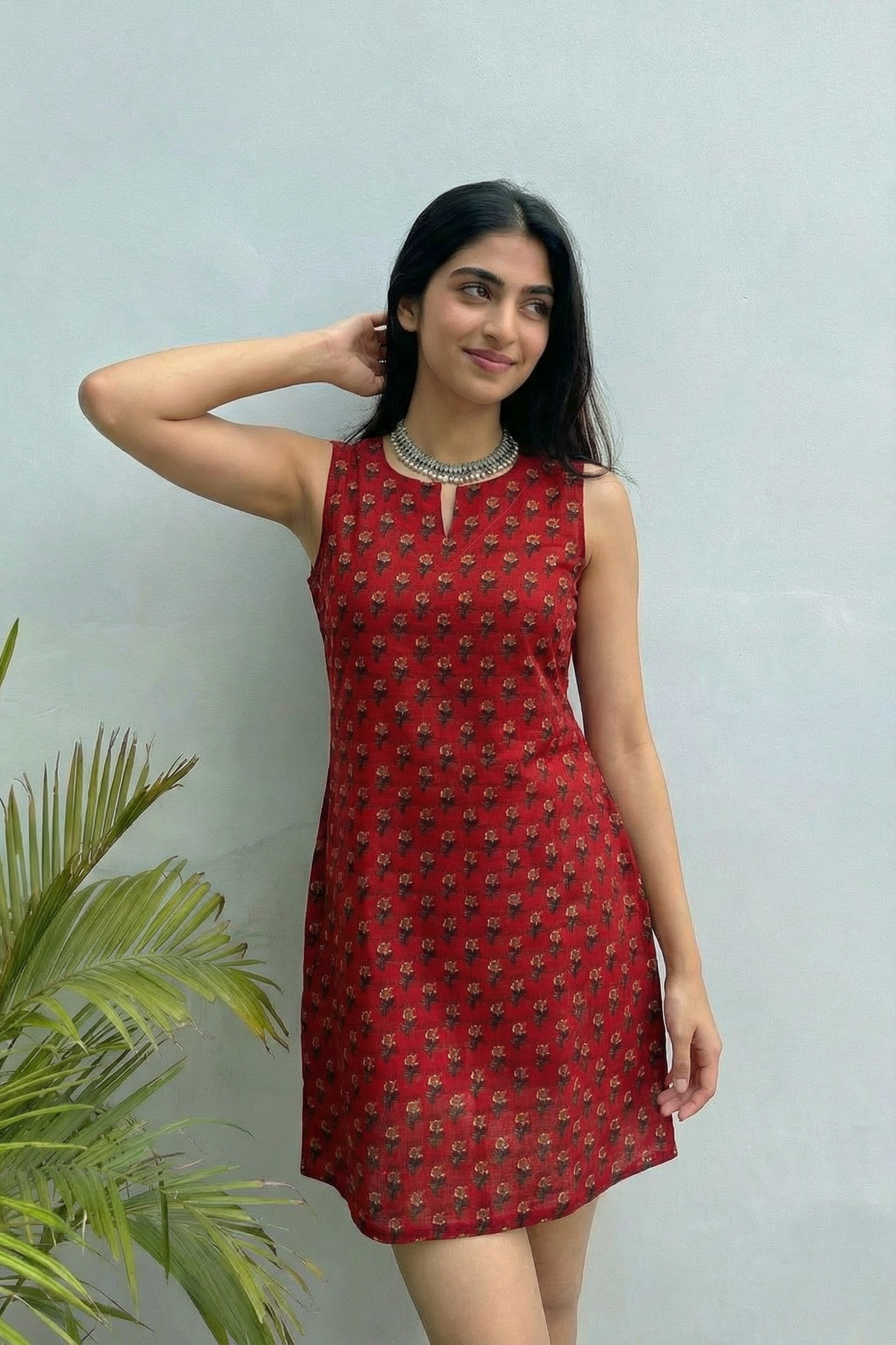 Crimson Bloom Elegance Dress